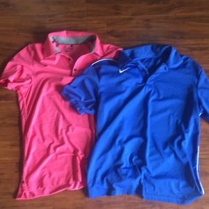Lot of 2 Nike dri fit polos 1 golf M excellent